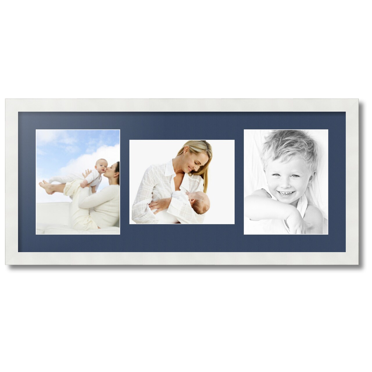 ArtToFrames Collage Photo Picture Frame with 3 - 8x10 inch Openings, Framed in White with Over 62 Mat Color Options and Plexi Glass (CSM-3966-117)